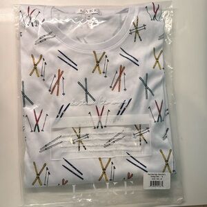 LAKE pajamas shorts set in Vintage Skis - Size M